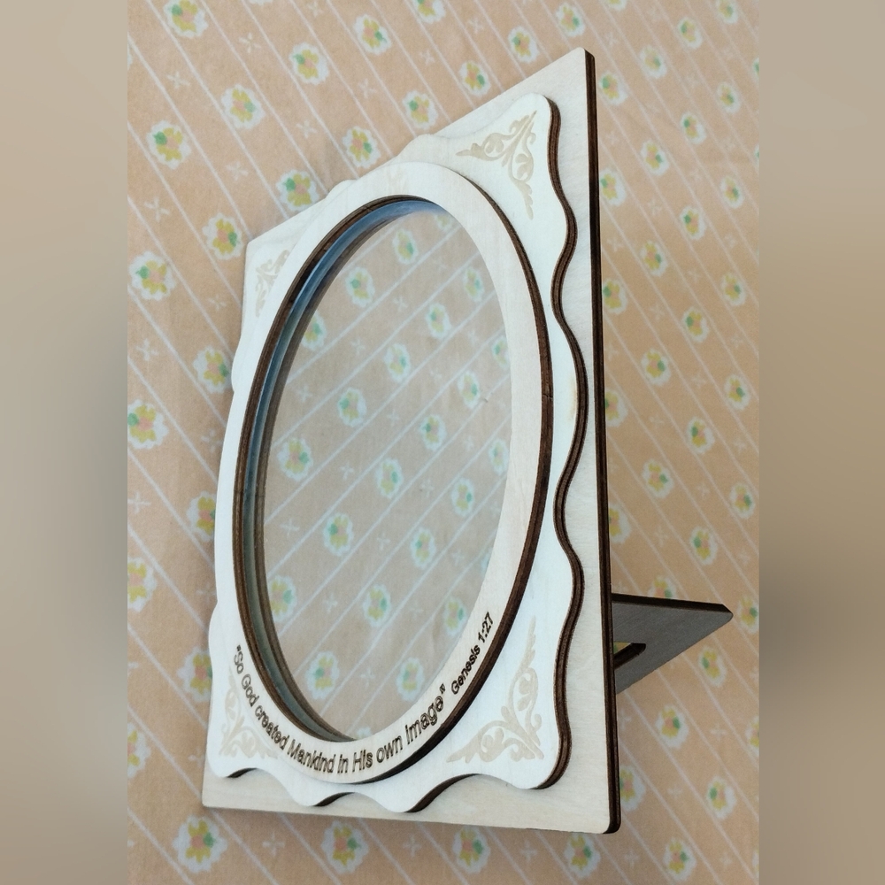 Inspirational Wooden Mirror with Stand NWOT